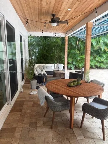 a outdoor space with furniture