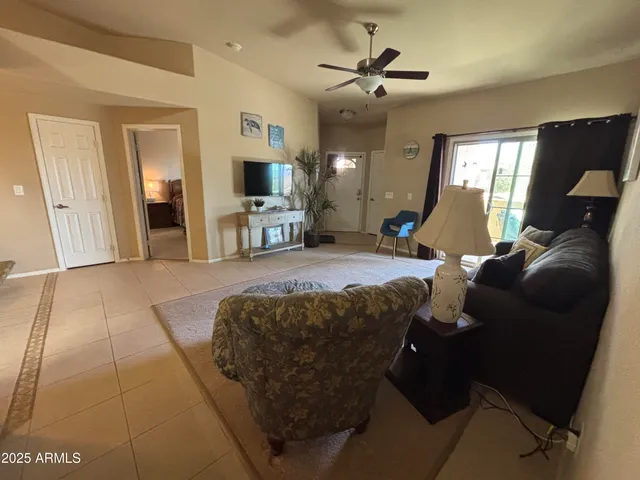 a dining room with furniture and a table