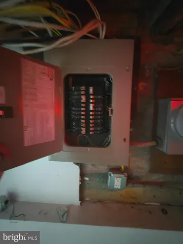 an empty room with a fireplace