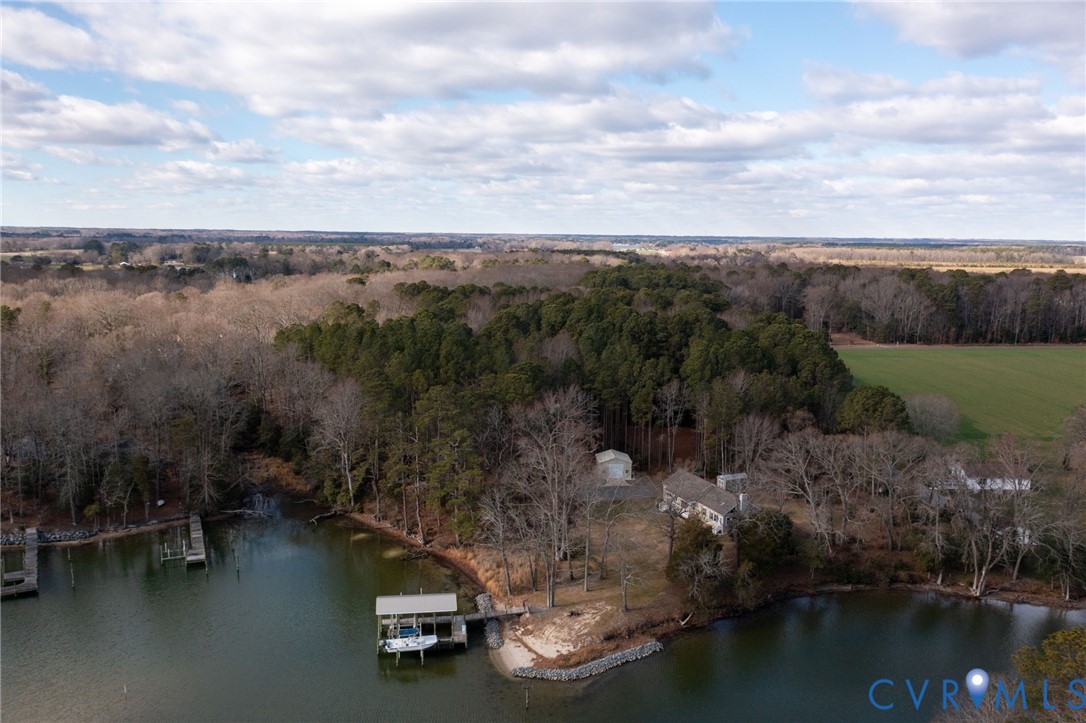 613 Doctors Point Road Lottsburg, VA 22511 - Photo 48 of 50 an aerial view of residential houses with outdoor space and lake view