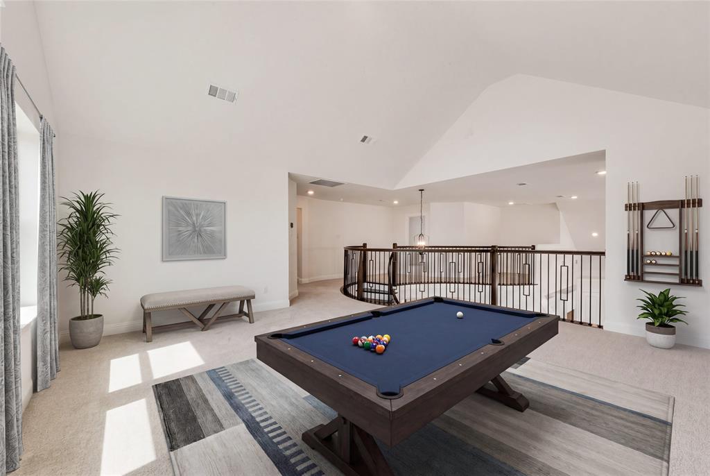 511 San Angelo Drive Forney, TX 75126 - Photo 28 of 34 a living room with furniture pool table and potted plants