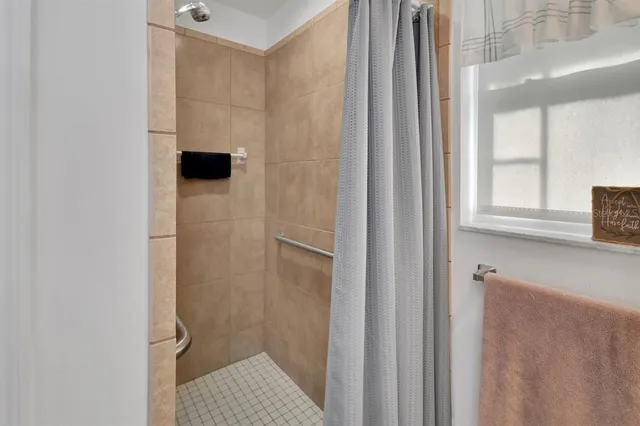 a bathroom with a shower