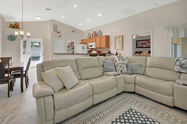 a living room with furniture