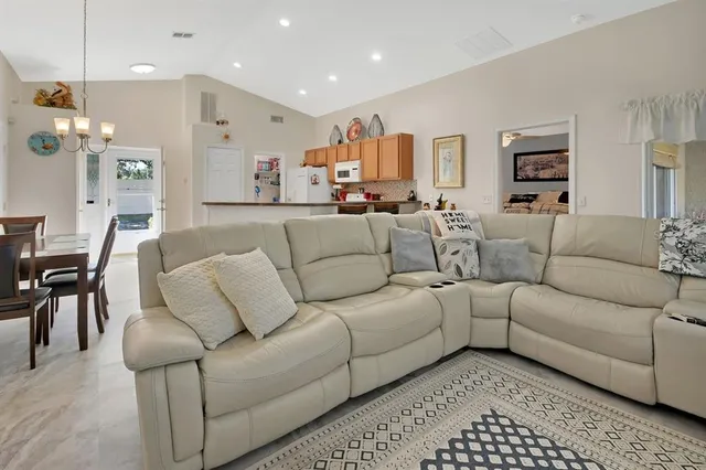 a living room with furniture