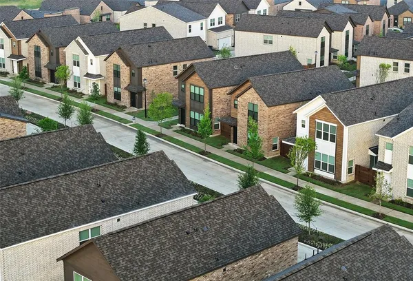 an aerial view of a house