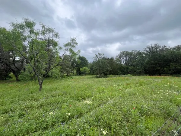 a view of a green field with wooden fence