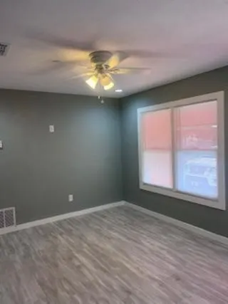 an empty room with a window