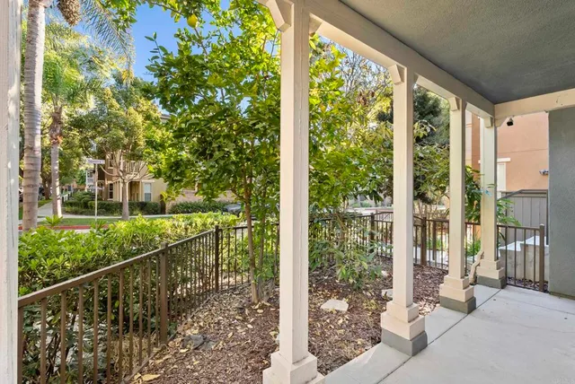 a view of a balcony with lake view