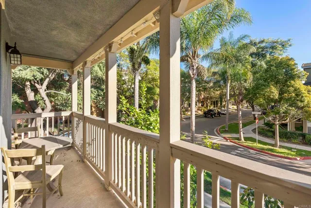 a view of a city from a balcony