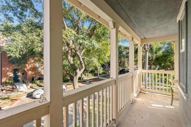 a view of a porch with a yard