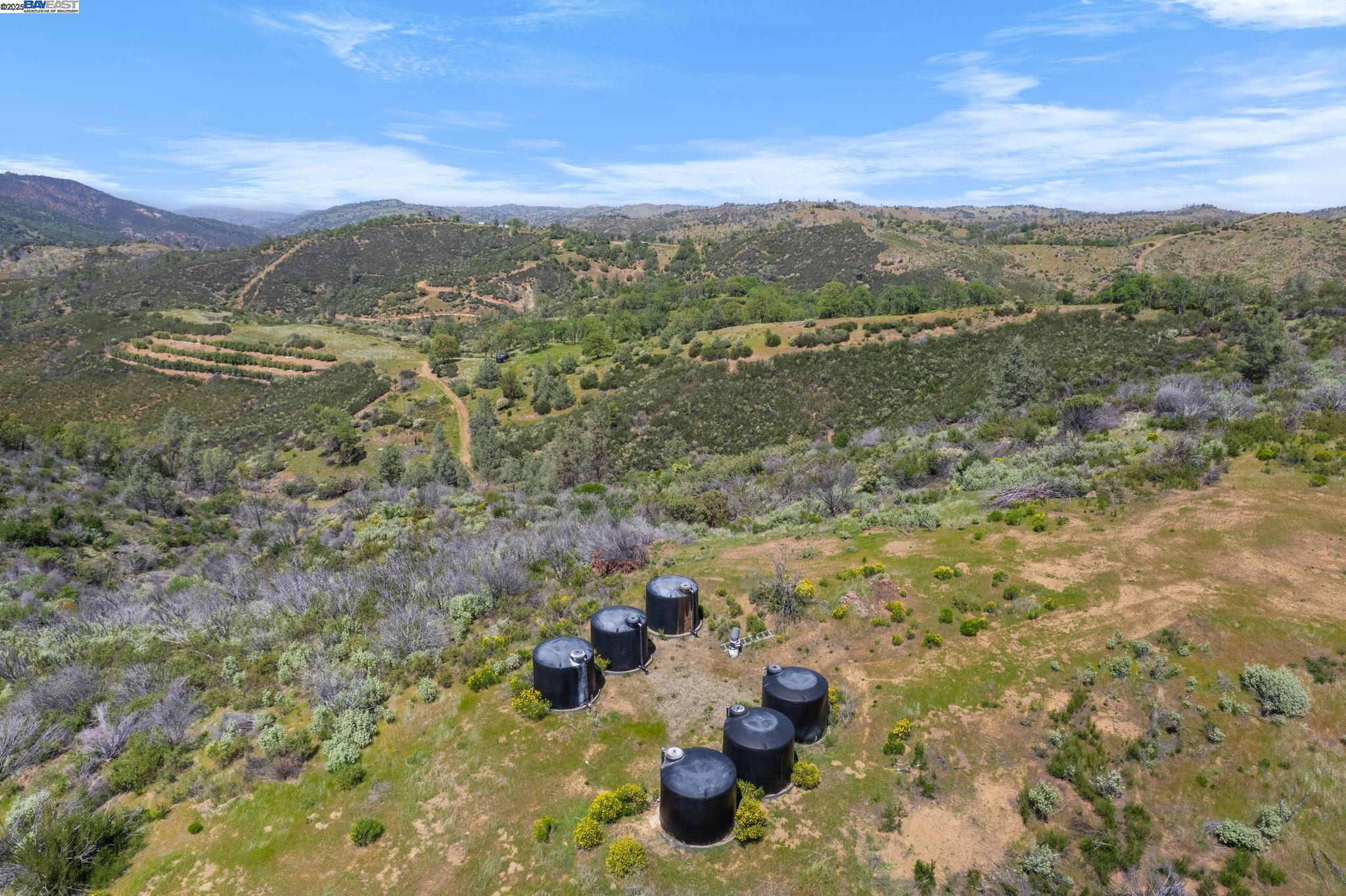 59480 Mines Road Livermore, CA 94550 - Photo 11 of 44 Aerial view of main water tanks located on parcel 3 for domestic water supply to all three parcels
