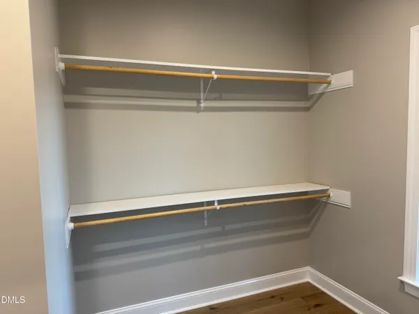 a close up view of racks on the wall