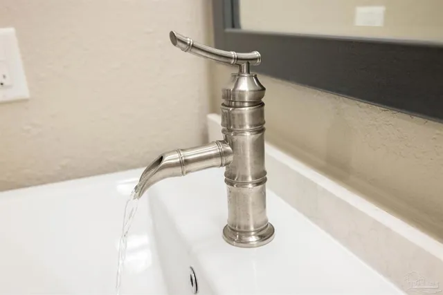 a close view of sink