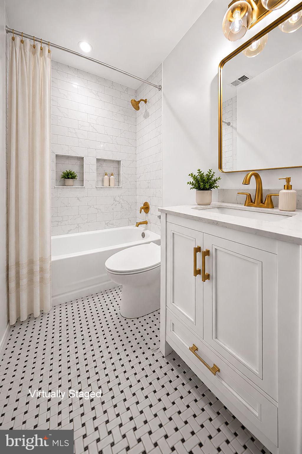 1213 12th Street Northwest, Unit A Washington, DC 20005 - Photo 2 of 34 Renovated Bathroom