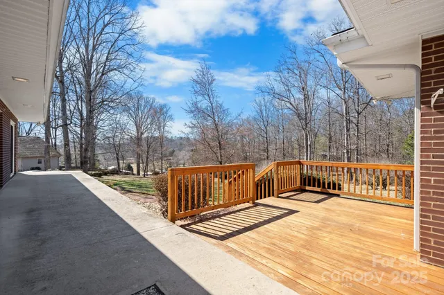 a view of terrace with trees
