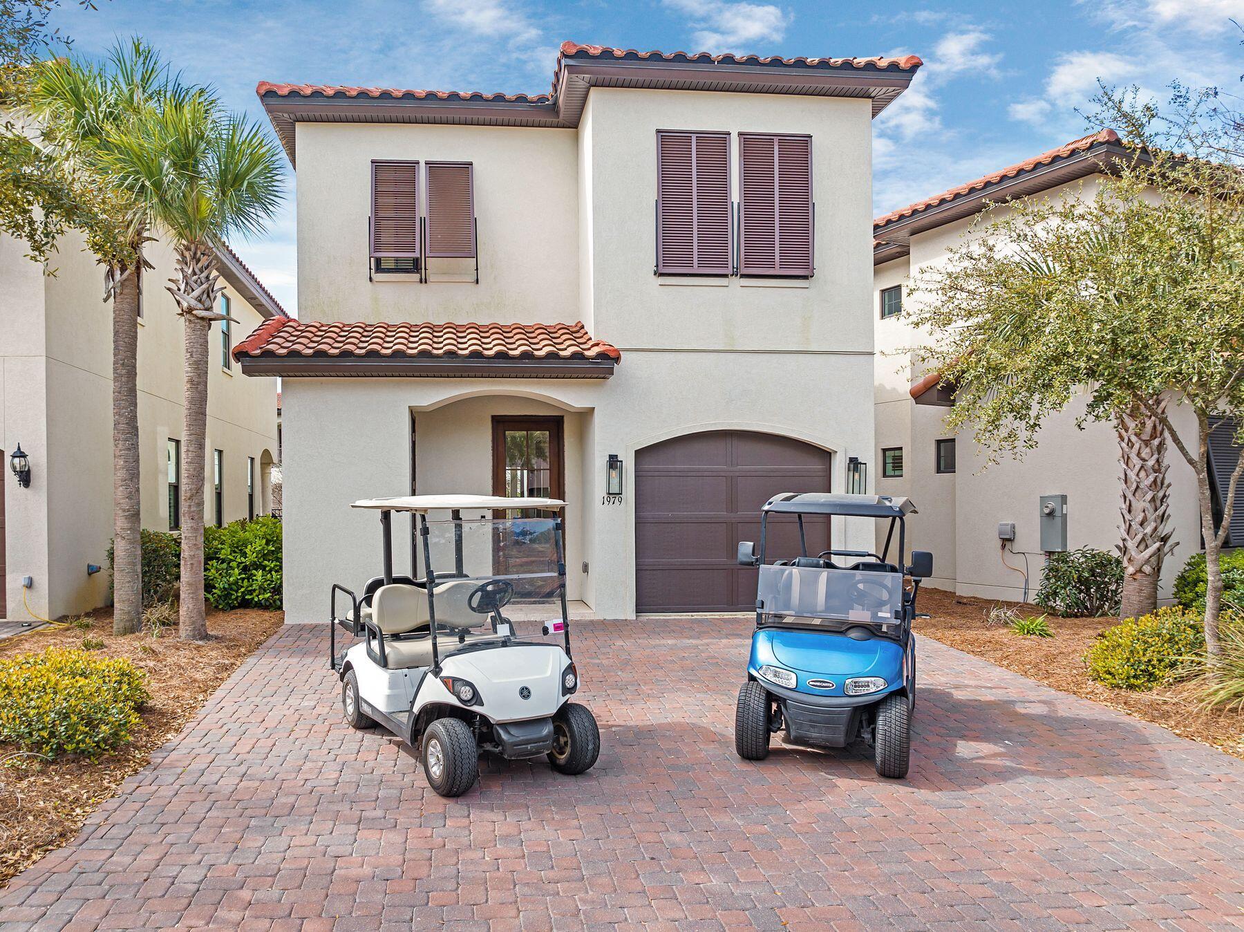 a car parked in front of a house