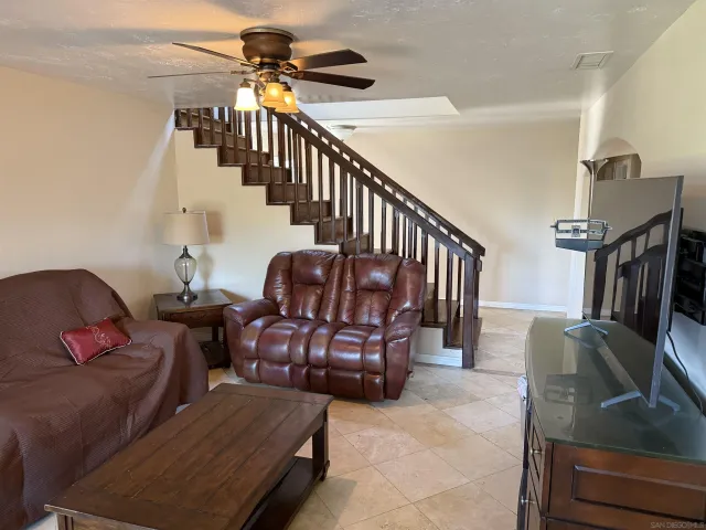 a living room with furniture