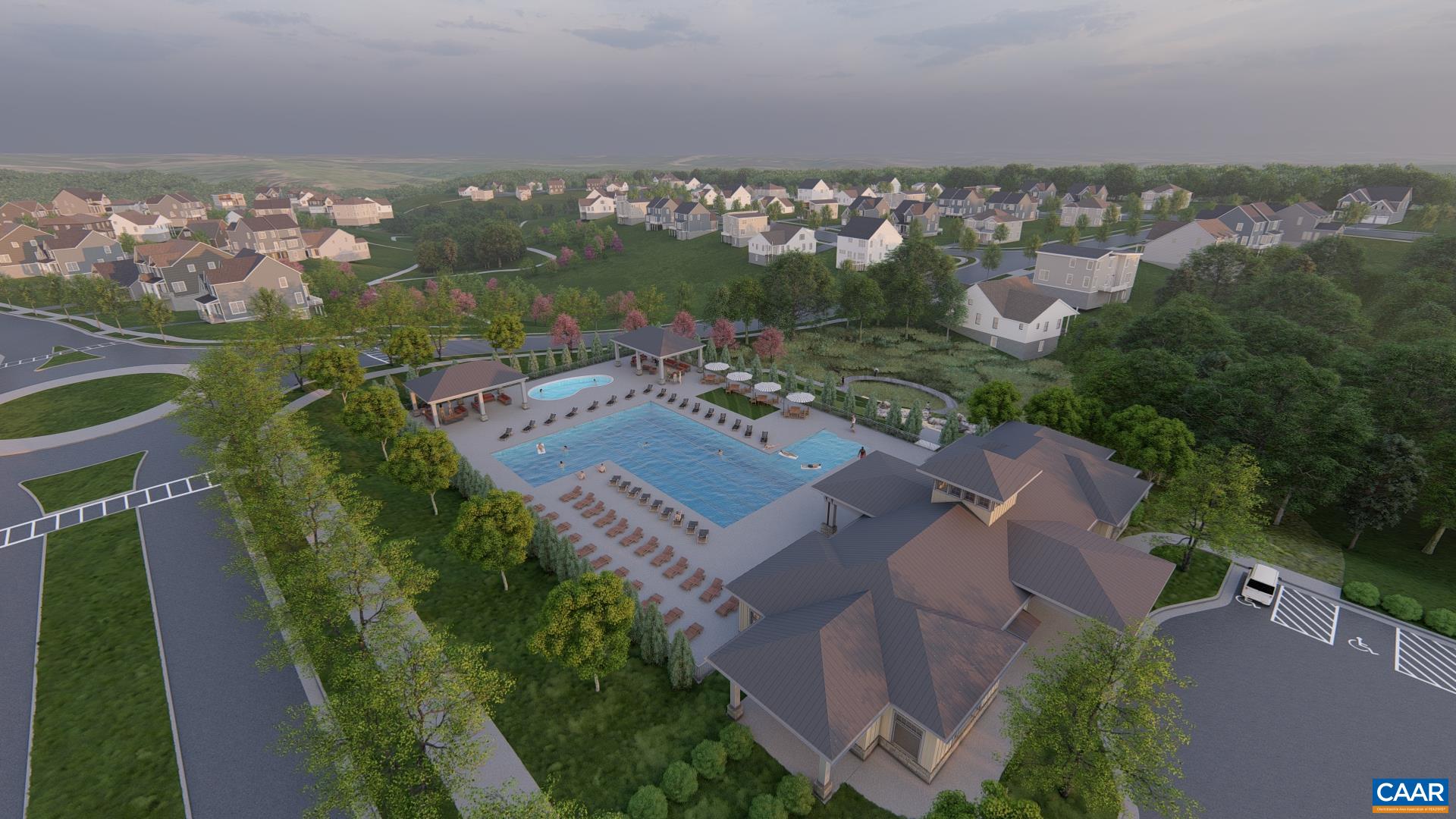 3490 Thicket Run Place Charlottesville, VA 22911 - Photo 30 of 36 an aerial view of a house with a outdoor space