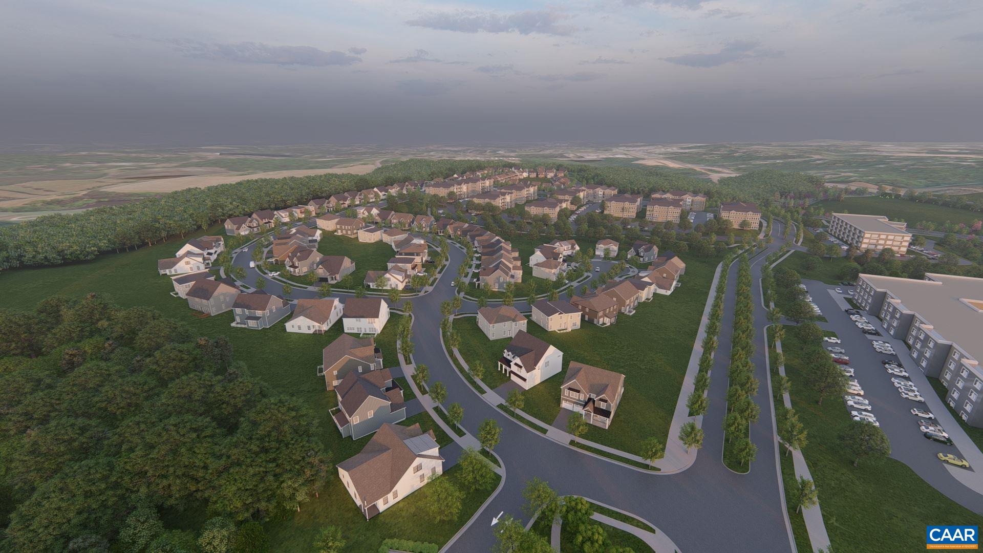 3490 Thicket Run Place Charlottesville, VA 22911 - Photo 33 of 36 an aerial view of a residential houses with outdoor space and swimming pool