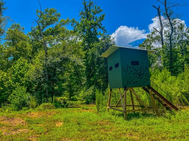 a view of a backyard with a table and chair