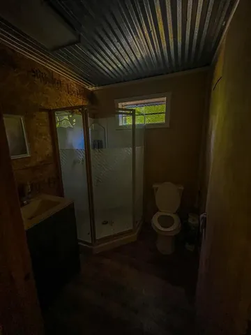a bathroom with a toilet