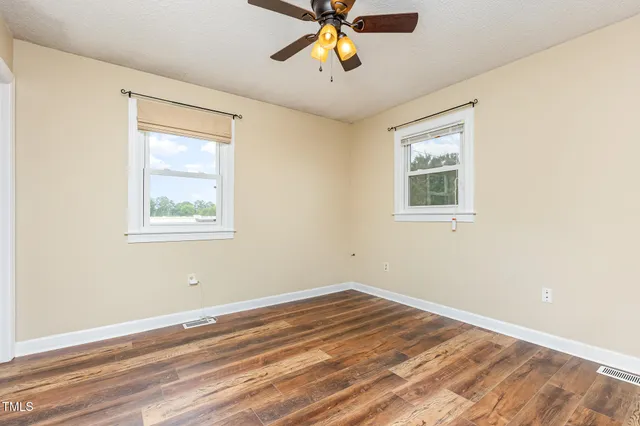 a view of a room with a window