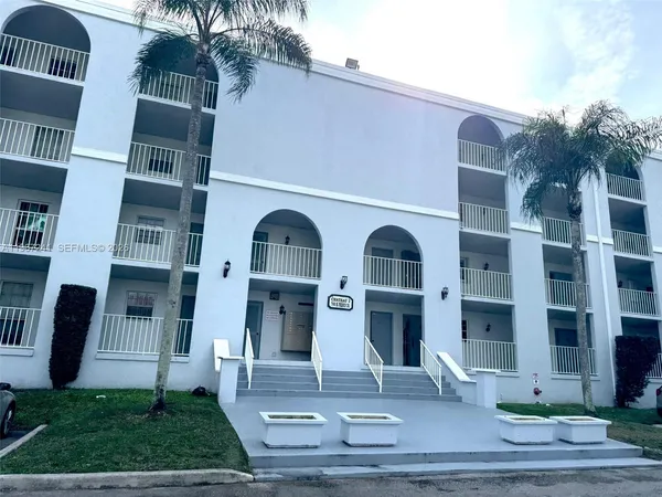 a front view of a building