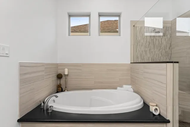 a bathroom with a tub