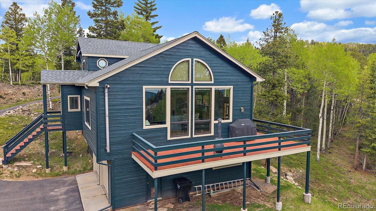 a house view with a garden space
