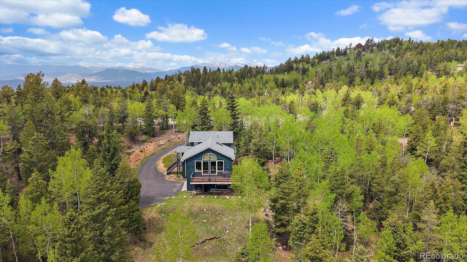 11222 Conifer Mountain Road Conifer, CO 80433 - Photo 41 of 49 a view of a house with a yard