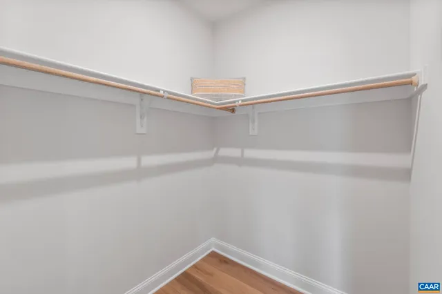 a view of small space with racks on the wall