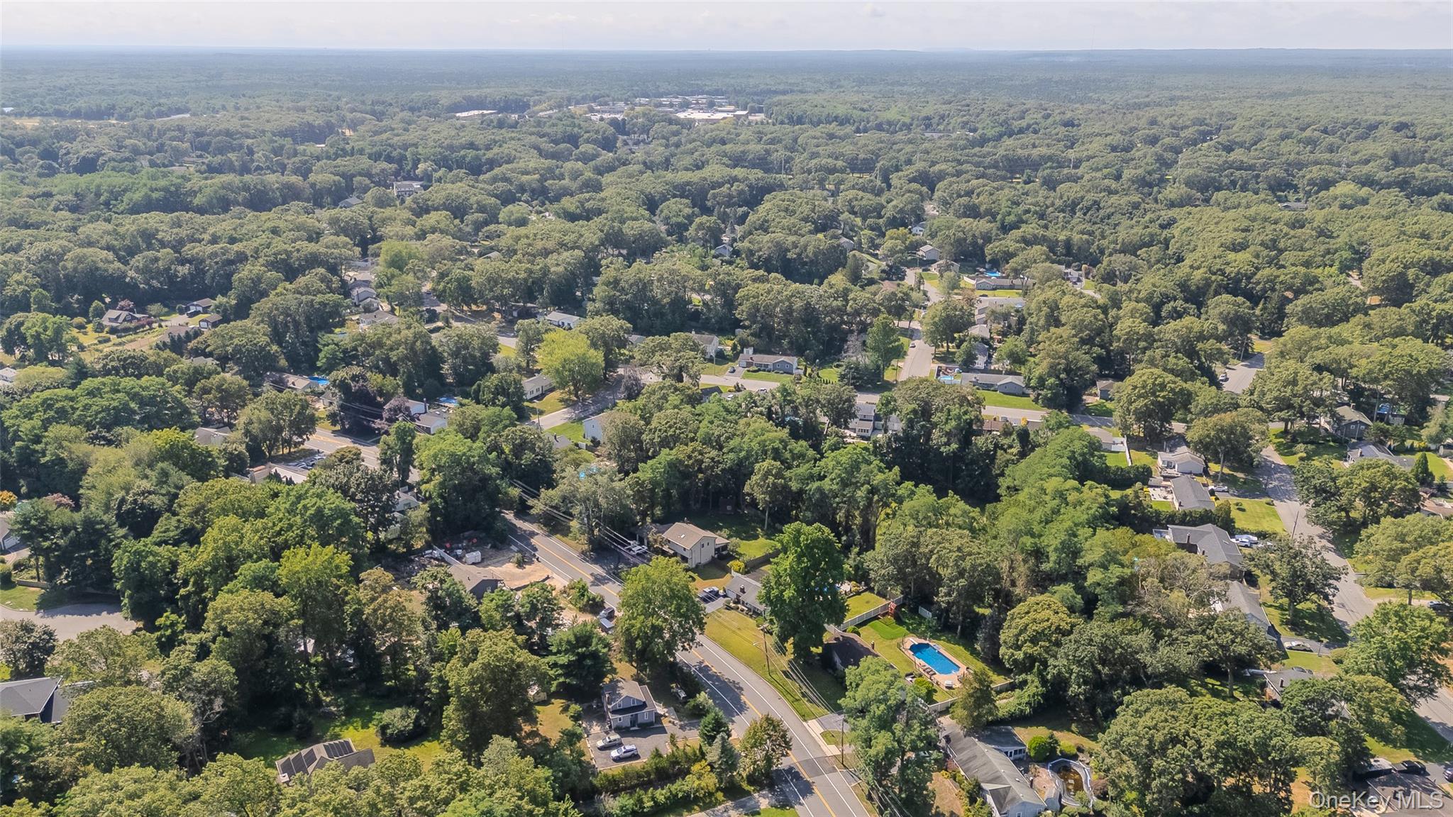 143 Rocky Point Landing Road Rocky Point, NY 11778 - Photo 38 of 43 an aerial view of a houses with a lush green hillside