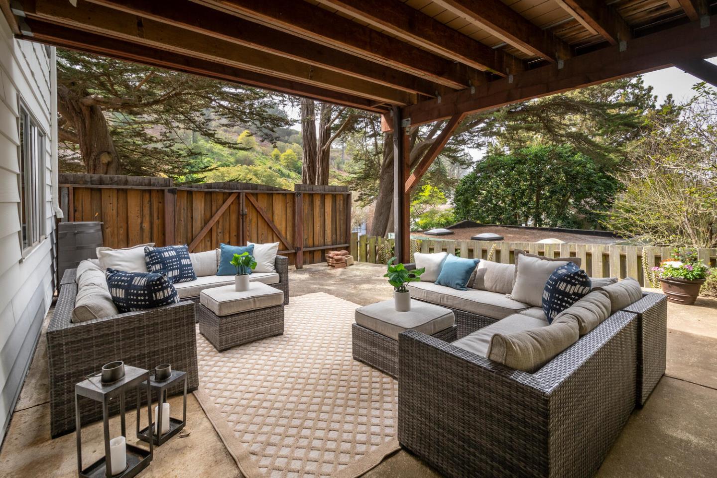 701 Canyon Drive Pacifica, CA 94044 - Photo 26 of 42 a outdoor living space with furniture and garden view