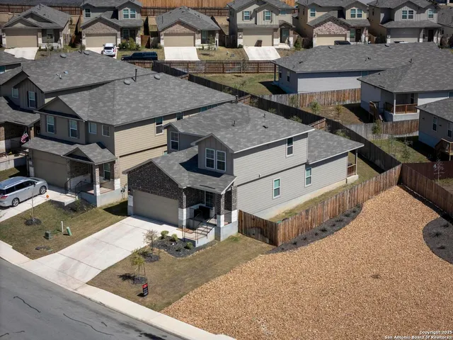 an aerial view of a house