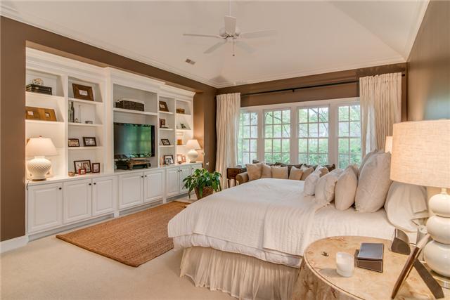 129 Alton Road Nashville, TN 37205 - Photo 16 of 20 a bedroom with a large bed and a flat tv screen