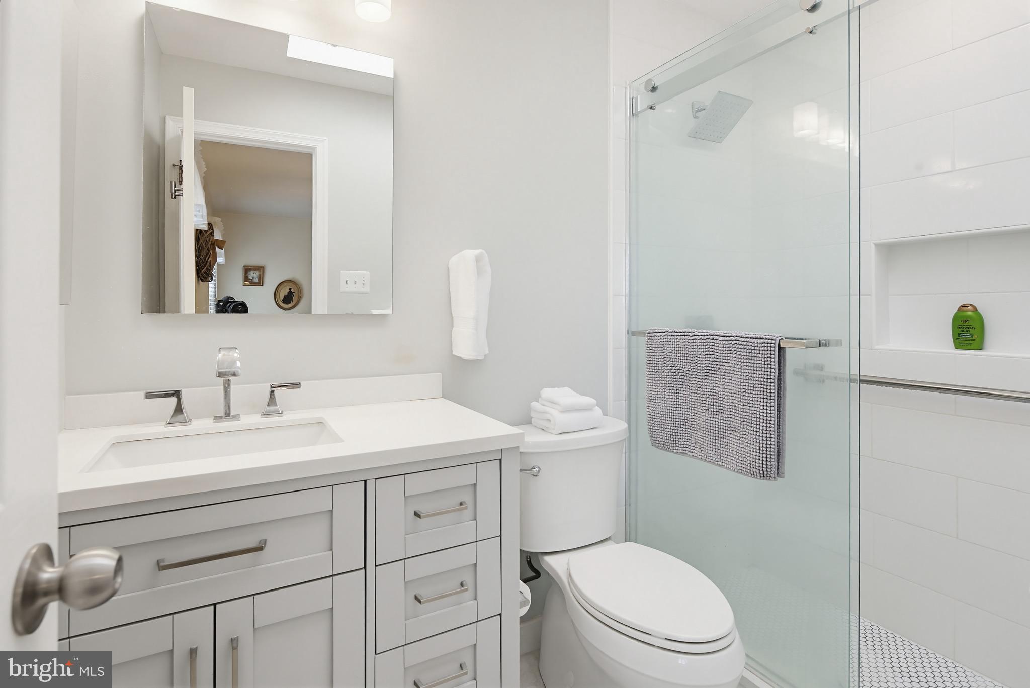 3067 Schubert Drive Silver Spring, MD 20904 - Photo 18 of 41 a bathroom with a toilet sink vanity and mirror