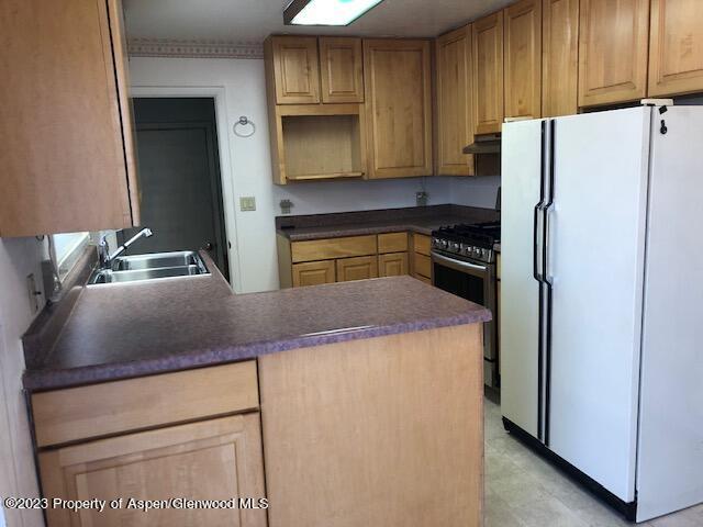 558 Steele Street Craig, CO 81625 - Photo 30 of 52 a kitchen with granite countertop a refrigerator and a sink