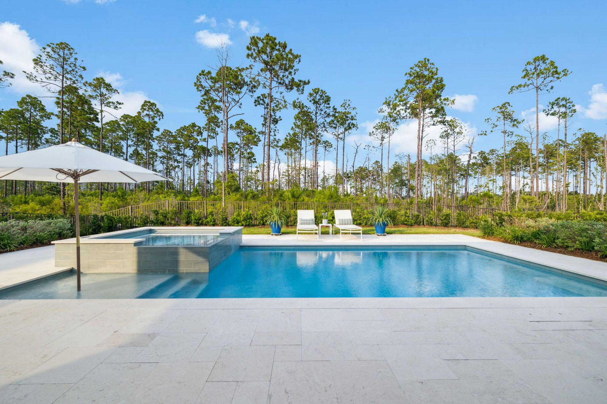 a view of swimming pool from a patio