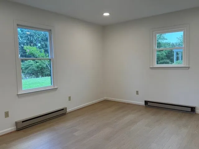 an empty room with a window