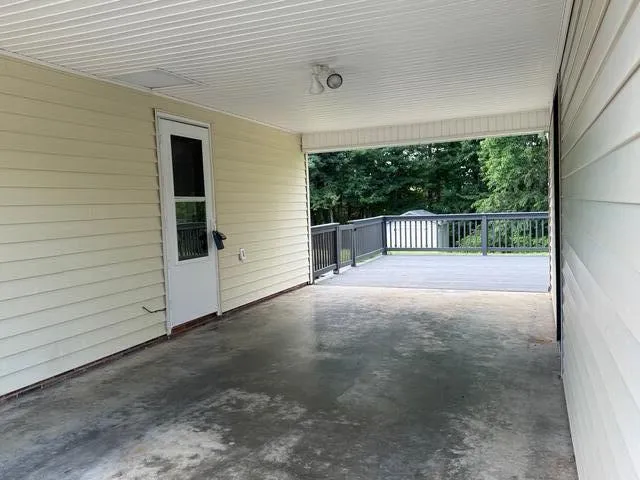 a view of a wooden deck