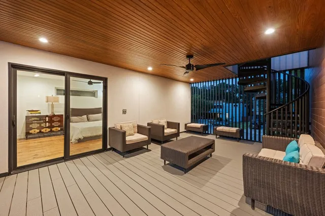 a living room with furniture