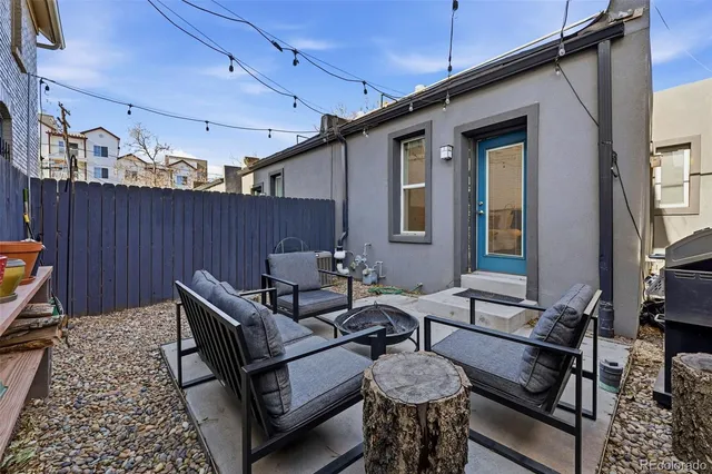 a outdoor living space with patio furniture