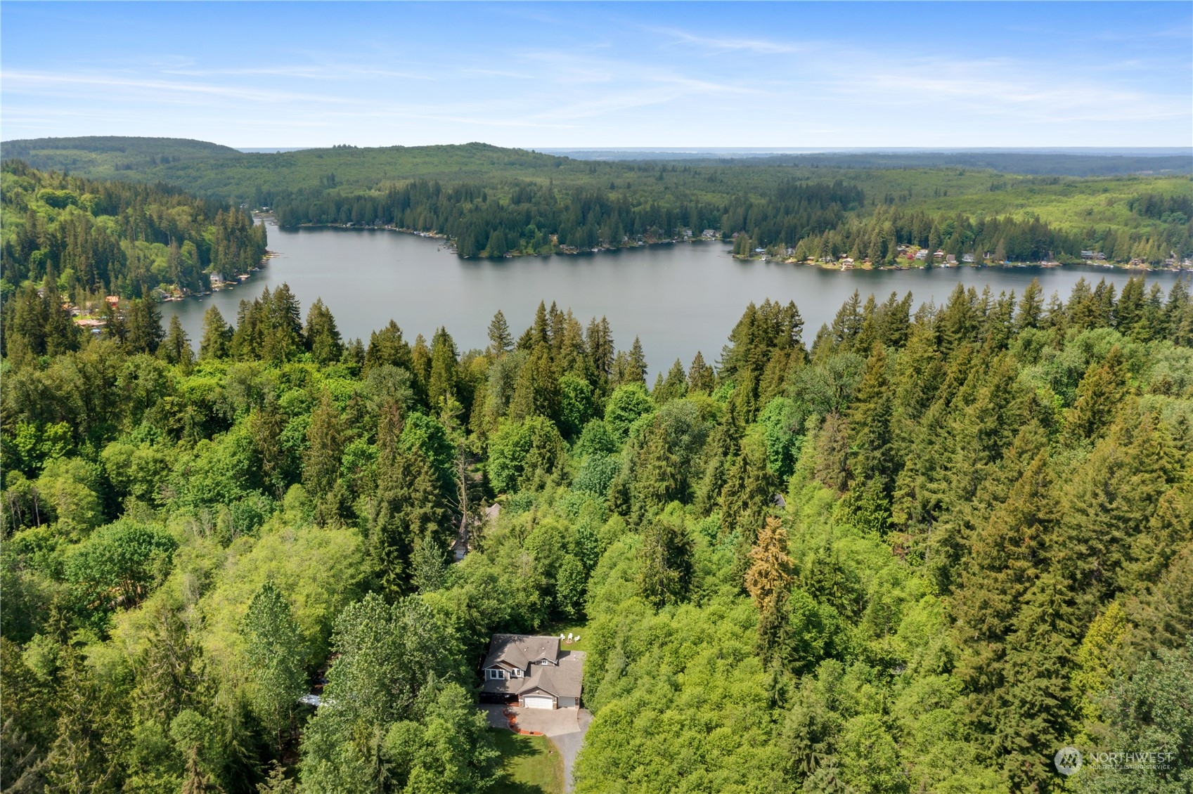 306 South Lake Roesiger Road Snohomish, WA 98290 - Photo 38 of 40 a view of a lake with a city