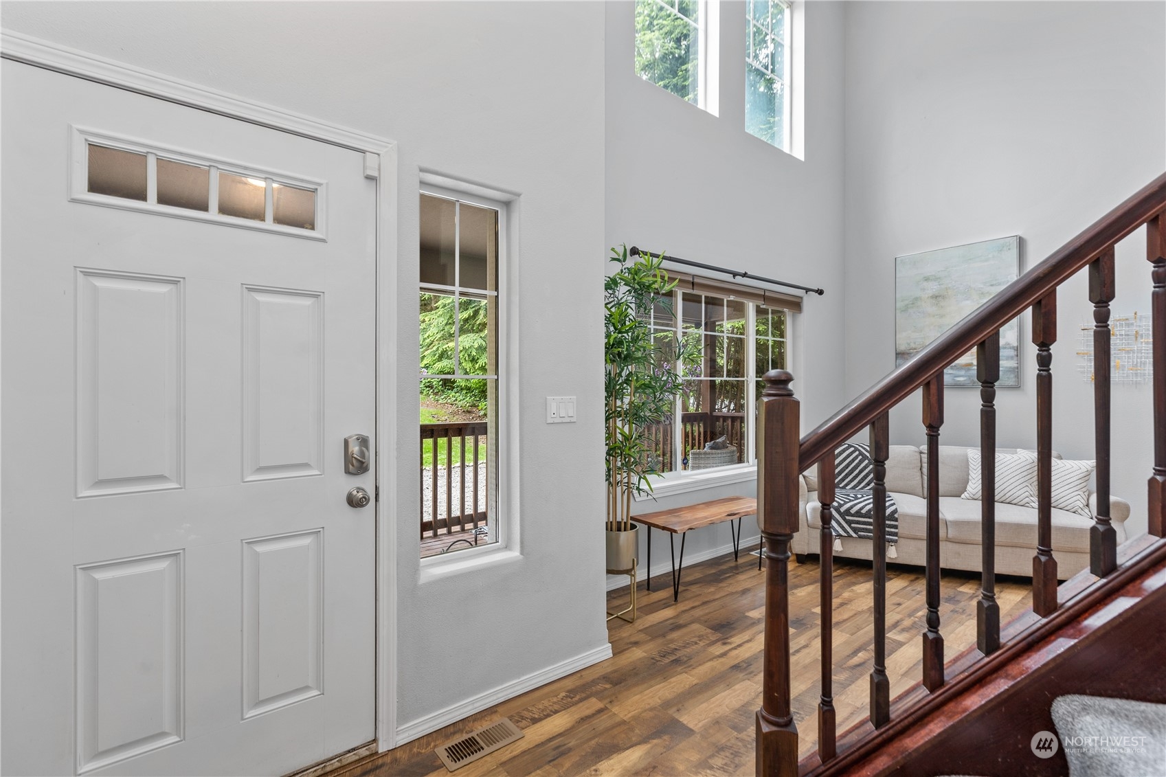 306 South Lake Roesiger Road Snohomish, WA 98290 - Photo 4 of 40 a view of porch with wooden floor and stairs