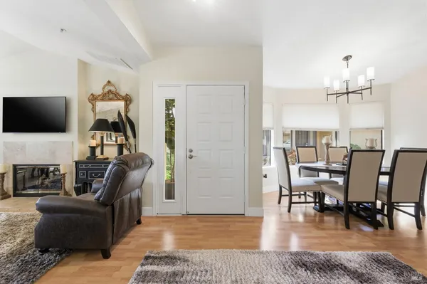 a living room with furniture