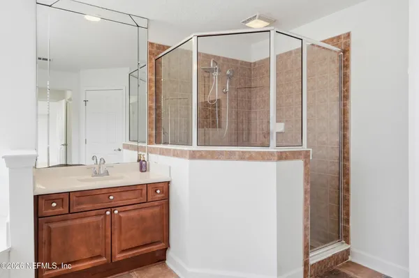 a view of a room with rack on the wall