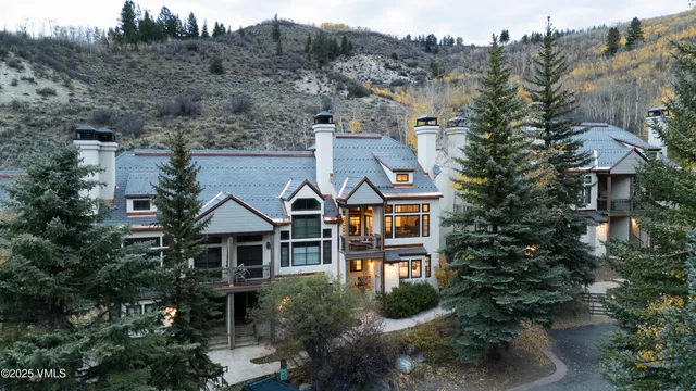 an aerial view of a house