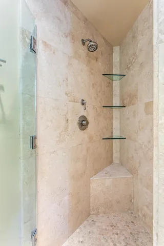a bathroom with a shower