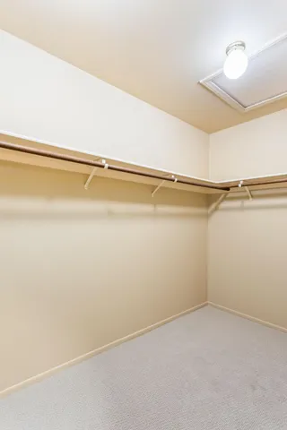 a view of small space with racks on the wall