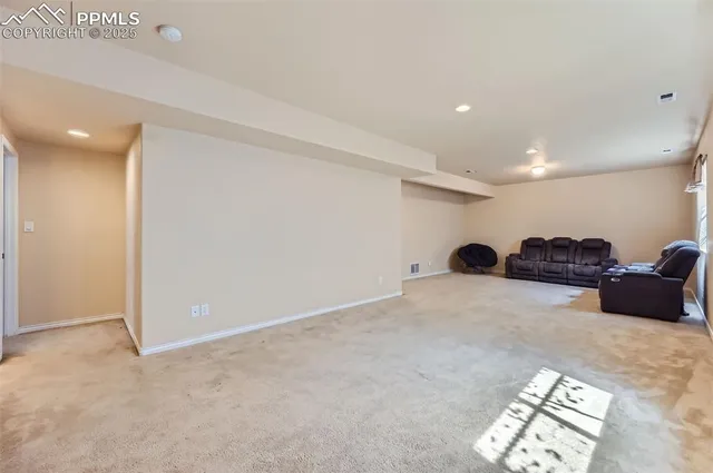 a large room with windows